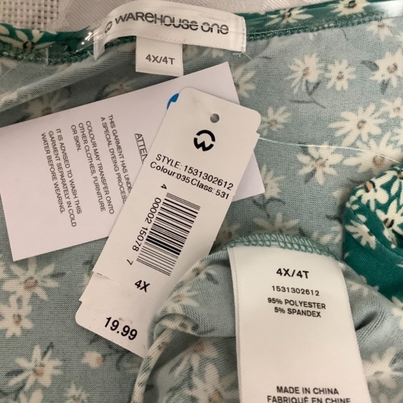 NWT Warehouse One Daisies Tank 4X - Picture 4 of 5